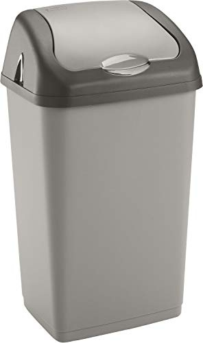 Catergold 35 Litres Swing Bin Premium Plastic Bin for Kitchen Home Office Rubbish Waste (Grey)