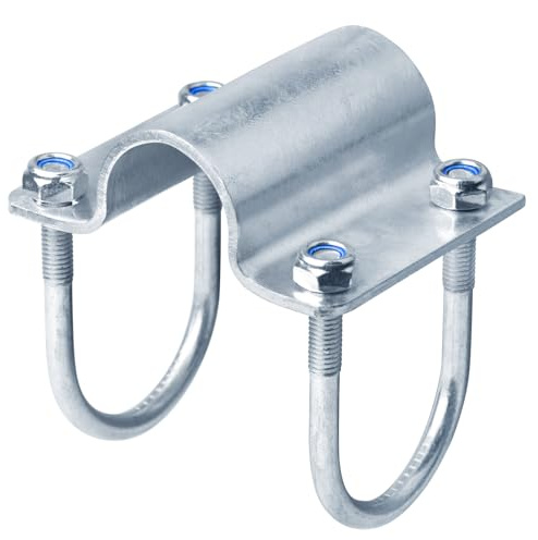 OTTFF 4 Pack 2-3/8 x 1-5/8 OD U-Bolt Cross Clamps, Adjustable Loop to Purlin Fitting for Greenhouse, Corral Panels, 5/32 Thick