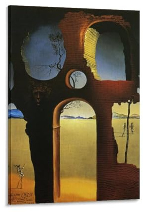 Salvador Dali-Poster, Ruine mit Kopf der Medusa und Landschaft, coole Kunstwerke, Gemälde, Wandkunst, Leinwanddrucke, hängende Bilder, Poster, 30 x 45 cm