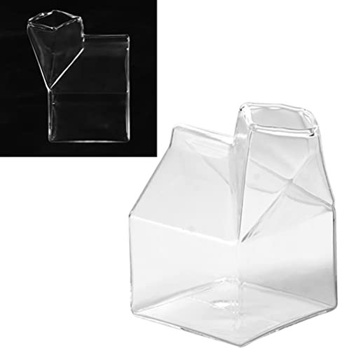 Bricchetto per latte in vetro, carino, trasparente, mini contenitore per latte