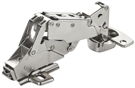 SOTECH Weitwinkelscharnier 165° Sensys 8657i Mittelanschlag Schnellmontage | halb vorliegend Null-Einsprung Soft-Close und Schließautomatik inkl. Montageplatte Höhe 1,5 mm