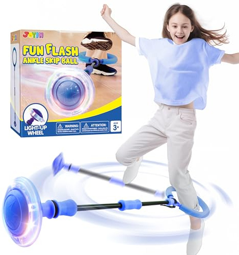 JOYIN Rueda oscilante con luz para niños, aro de Salto Intermitente, Pelota de Salto Intermitente, Pelota de Salto Plegable con luz