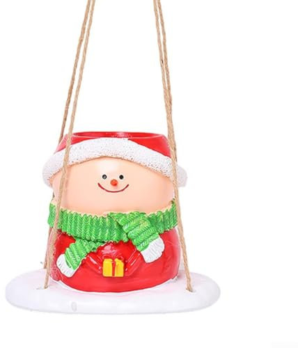 Maceta decorativa con diseño de muñeco de nieve para iluminar tu hogar esta temporada