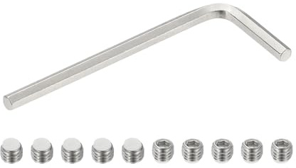 PATIKIL Vite Senza Testa M8x6mm, 10Pz Acciaio Inossidabile 304 Testa Esagonale Metrica Bullone Viti Senza Testa a Esagonale Attacco Esagonale Interno Antiscivolo, con 1 Chiave a Brugola