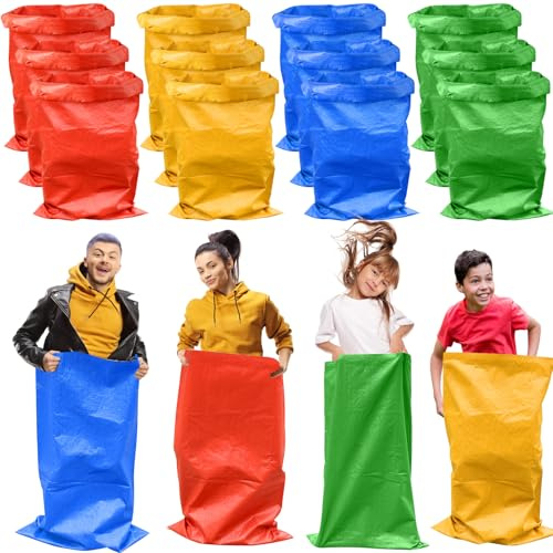 12 bolsas de carreras de sacos de patatas, bolsas de salto, día deportivo, juegos al aire libre, carnaval, fiesta de cumpleaños, juegos al aire libre