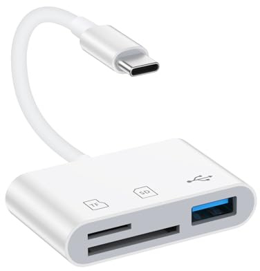 Lecteur de carte SD de type C pour Samsung Galaxy S25Edge S24Ultra S23FE S22 S21 S20, lecteur de carte mémoire USB C pour appareil photo numérique Android haute vitesse 3.0 pour iPhone 16 15 Pro Max