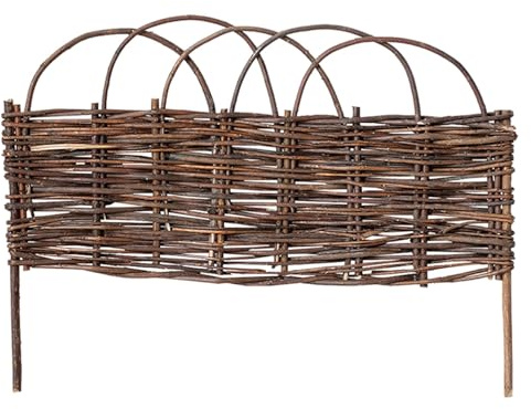 Bordure de clôture de jardin en osier naturel pour une installation facile dans les parterres de fleurs, les patios et les cours