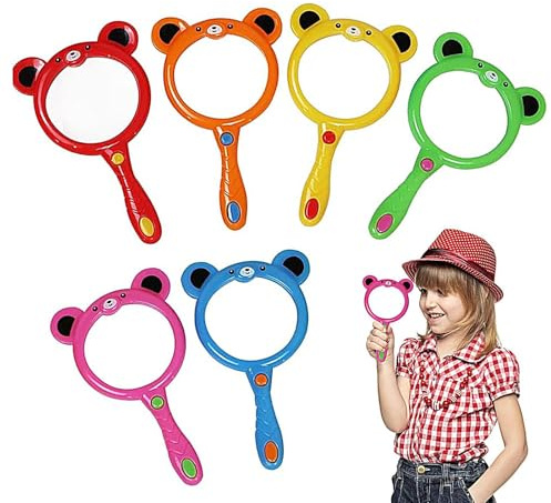 Vergrößerung von für Kinder, bruchsichere Spielzeug-Lupen in Taschengröße, ergonomischer Griff und tragbares Design-Set für Naturexplorationsstamm-Lernen im Freien im Freien, Klassenzimmer Detekt