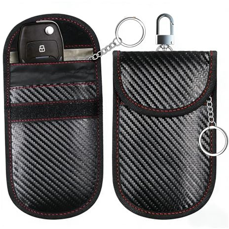2 Pcs Faraday Pouch for Car Keys, Car Key Signal Blocker Signal Blocking Bags, RFID Pouches for Keyless Entry, Anti-Theft Key Fob Cases, Remote Entry Blockers, Security Protection 9.5*14.5cm