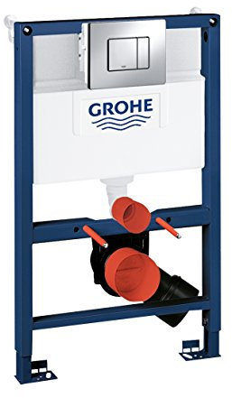 GROHE Rapid Sl 3-in-1 Set for Wall-Hung Toilet, 082 M, Wall Brackets, Skate Cosmopolitan Chrome Flush Plate 38773000