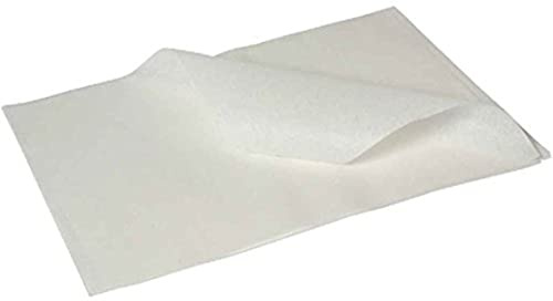 Genware Greaseproof Paper 1000 Sheets, 25 cm x 20 cm, White (Pack of 1000) Ideal for use in Buckets, Baskets and Serving Cones for Presenting Mains and Sides