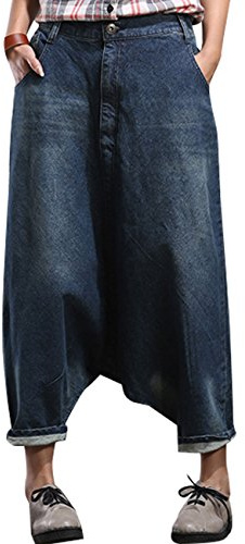 Youlee Mujer Grande Entrepierna Harén Pantalones M