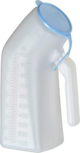 NOVA Medical Products Male Urinal, Portable Urinal for Men with Cover, Extra Durable, Clear