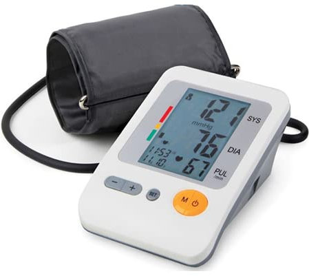 Healthcare World Upper Arm Digital Blood Pressure Monitor with Dual Cuffs (30‑42 cm & 22‑36 cm) – Automatic Inflation, LCD Display, WHO Hypertension Indicator, Heart Rate & Health Tracker for Seniors