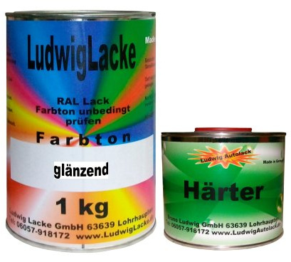 LudwigLacke 1,5 kg Set Lack mit Härter RAL 9016 Verkehrsweiss