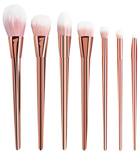 CINEEN Professional 7pcs/set Makeup Cosmetic Brushes Set Powder Foundation Eyeshadow Lip Brush Tool (Rose Gold)