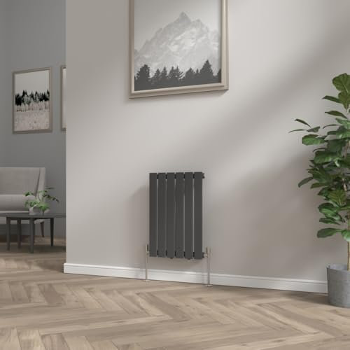 NRG 600x408mm Horizontal Flat Panel Designer Radiator Bathroom Heater Central Heating Rad Single Column Black