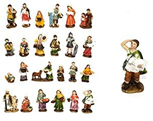 LIBERAONLINE 24 PZ statuine pastorelli Alta qualità 7CM Personaggi PRESEPE PASTORI #PIN17