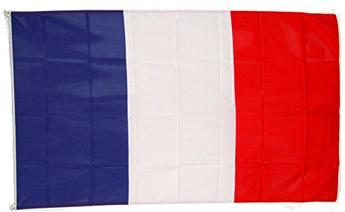 TopTen Francia Bandera 150 x 90 cm azul blanco rojo, bandera con ojales