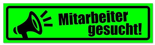 Kiwistar - Autoaufkleber - Mitarbeiter gesucht Megaphone inv. - Hinweis Sticker selbstklebend für Kfz, Fahrrad, PKW, LKW - 45cm - Grün-Schwarz - Auto Aufkleber Heckscheibe, Stoßstange