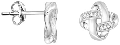 SOFIA MILANI - Damen Ohrringe 925 Silber - mit Zirkonia Steinen - Knoten Ohrstecker - 20826