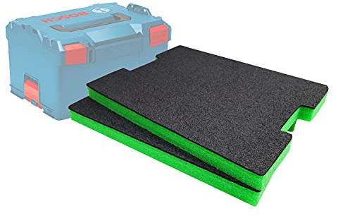 Shadow Foam L-Boxx Inserts – Compatible With Gen 2 Shadow Foam L-Boxx 102–374 [Green 30mm Twin Pack] Foam Inserts for Sortimo L-Boxx Modular Toolbox | Ideal for Power Tools & Tool Organisation