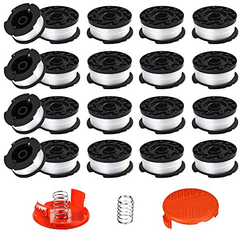 CDIYTOOL 24 PACK Line String Trimmer Replacement Spool,40ft 0.065 for Black+Decker String Trimmers, Replacement Auto Feed Spool,Compatible with Black & Decker AF-100(20 Spools+2 Cap+2 Spring)