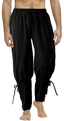 COSDREAMER Herren Mittelalterhose Wikinger Piraten Kostümhose