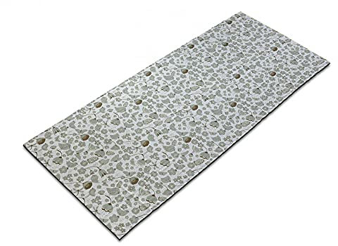 ABAKUHAUS Vögel Yoga-Mattenhandtuch, Sommerliche Flying Birds, rutschfeste schweißabsorbierende Yoga Pilates Workout Pad Abdeckung, 64 cm x 178 cm, Pale Sage Grün und Grau
