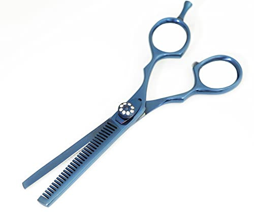 Blue Hair Ciseaux à effiler professionnels pour tous les types de cheveux - Étui de présentation