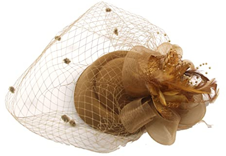 Ulalaza Chapeau de fascinateur pour Femme Pince à Cheveux Plume Mariage mariée Cocktail Chapeau Derby église Banquet pour Les Filles