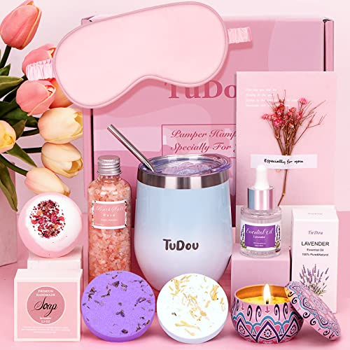 Birthday Pamper Gifts for Women, Unique Self Care Package Relaxation Spa Bath Set for Her, Wellbeing Get Well Soon Gifts for Women, Ladies Pamper Hampers Birthday Gifts for Mum, Sister, Friend, Wife