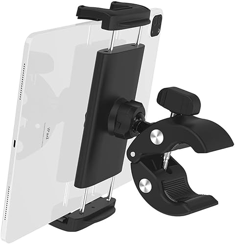 Cuxwill Fahrrad Laufband Tablet Halterung für 4-13 iPad Handy, Heimtrainer Bike Motorrad Lenker Tablet Halter Ständer für iPad Pro Air Mini, Samsung Galaxy Tab, Kindle Fire, Switch, iPhone