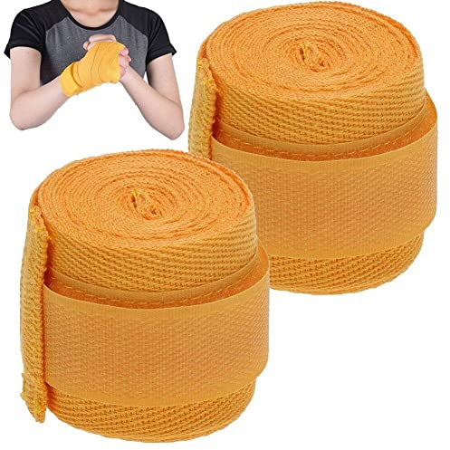 Wudaizhi 2 Stück Baumwoll-Boxbandagen, Handgelenkwickel für Kampfsport, Fäustlinge für Kickboxen, Muay Thai & Fitnessstudio-Workouts