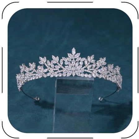 FASNAHOK Silver Wedding Tiaras for Bride Birthday Crowns for Girls Cubic Zirconia Homecoming Tiaras and Crowns for Women