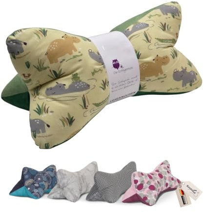 Leseknochen Tiere Nackenkissen Handmade in D, waschbar (Nilpferde)