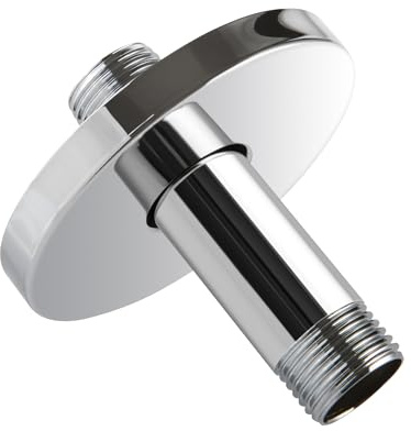 Gerade Duscharm mit Flansch, Deckenhalterung 7.6 cm Regenduschkopf Arm Verlängerung Ersatz mit Anti-Scratch Rosettenplatte, DOLGABA Poliertes Chrom