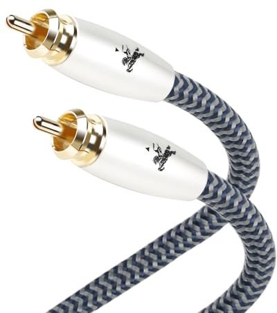 Impeto Cavo Subwoofer Cavo Coassiale Audio per Subwoofer Cable RCA Audio Alta qualità audiofila, placcato oro con soundbar subwoofer HiFi Home Theater HDTV Box Amplificatore ricevitore 3m