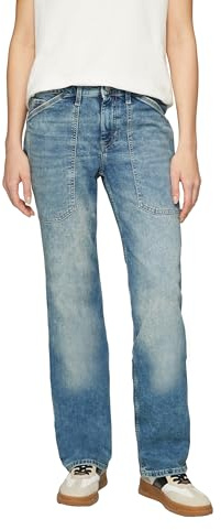 s.Oliver Jeans Karolin/Regular Fit/Mid Rise/Straight Leg, Bleu, 44W / 32L Femme
