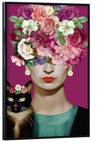 artboxONE Poster mit schwarzem Rahmen 30x20 cm Floral Frida Kiti Love - Bild Bilder Frida Kahlo