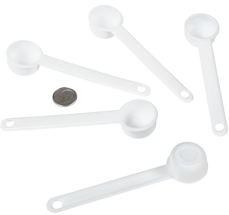 5 mL (1 tsp) Scoops 1 Teaspoon Plastic Spoons HeroScoops (10 Count)