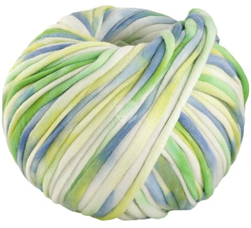LANA GROSSA Gelato | Weiches, gefülltes Baumwoll-Schlauchbändchen mit buntem Sprenkeldruck | Handstrickgarn aus 52% Baumwolle & 48% Polyamid | 100g Wolle zum Stricken & Häkeln | 80m Garn FB 6