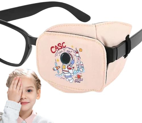 Jubepk Kinder-Augenklappen für Brille, Baumwolle, weiche Augenabdeckung, Amblyopie-Hilfe, wiederverwendbar, multifunktional, für , Mädchen, Kinder