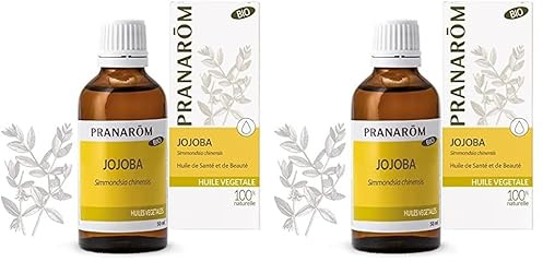 Pranarôm - Jojoba BIO - Huile Végétale - Soin des Cheveux et Peau - 50 ml (Lot de 2)