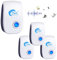 Repelente Ultrasónico de Plagas, 4 Pack Electrónico Repelente Mosquitos Insectos Control de Plagas,Repelente Ultrasónico Ratas para Interiores Anti Cucarachas, Moscas, Mosquitos, Ratones, Arañas