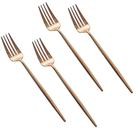 Mikinona 4stücke Teiliges Von -gabeln Roségold Dinnergabeln Für Westliche Küche Vielseitig Einsetzbar Für Obst Kuchen Und Hochwertiges Tischgeschirr