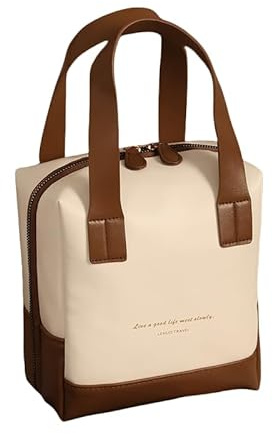 Zuckerwürfelförmig Kosmetiktasche für Damen Mädchen Reise - PU Leder Schminktasche mit Reißverschluss/Wasserdichtes Organizer für Makeup-Pinsel&Nagellack/Kulturtasche für Handtasche