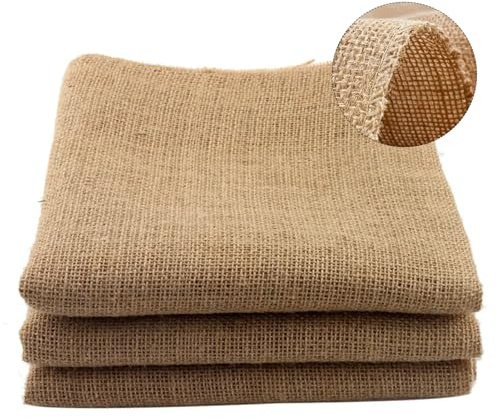 Tissu en Toile de Jute Naturelle Letsinstyle de 63 x 40(5) cm Matériau en Fibre de Jute Polyvalent Rouleaux de Toile de Jute Naturelle pour le Jardinage les Chemins de Table de Mariage la Décoration