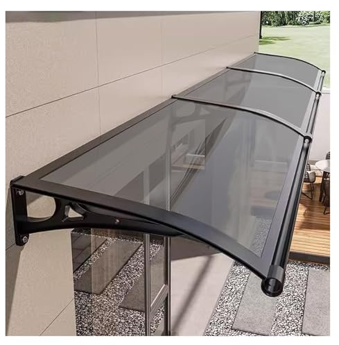 ZHZHXR Marquise Porte d'entree Marquise Solaire Abri Banne Auvent Balcon Pergola Auvent pour Protection Contre Pluie, Neige, Soleil(Gray,60x80cm/23.62x31.5in)
