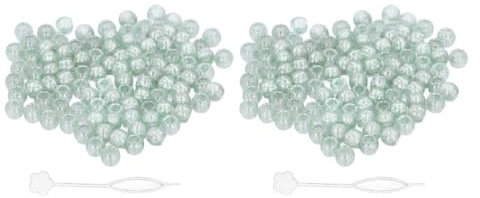 Perle sciolte acriliche di grandi dimensioni per trecce per capelli e barbe a 200 pc con perline per capelli (Verde)